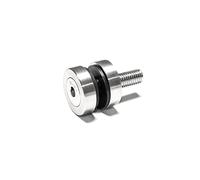 PRIOstahl 1 soporte para puntos de cristal con tornillo M10 + insertos de goma para cristal de 6 mm a 12,76 mm, conector plano para cristales de plexiglás, balcón, barandilla de acero inoxidable V2A