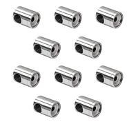 PRIOstahl Soporte para barra transversal, soporte de barandilla, 10 unidades para barra redonda de 12 mm, conexión: plano, para travesaños, barandillas, barandillas, acero inoxidable V2A