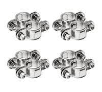 PRIOstahl - Abrazadera doble para tubos, 25 mm x 4 unidades, para fijación de tubos, abrazadera de tubo, abrazadera de tubo, de acero inoxidable V2A