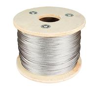 PRIOstahl Cuerda de alambre de acero inoxidable, cuerda tensora, alambre de barandilla, alambre de acero inoxidable, 7 x 7 barandillas, cuerda de 50 metros, diámetro de 4 mm para asegurar elevación,