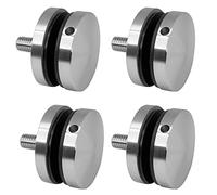 PRIOstahl Juego de 4 soportes de cristal de acero inoxidable V2A, M10, para cristales de 8-17,52 mm, para balcones, para interior y exterior, resistente a la intemperie