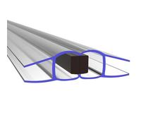 PRIOstahl Junta de ducha Junta de puerta de ducha con perfil de sellado magnético - 1 par de junta magnética de 180° para grosor de vidrio: 6 mm Longitud: 2 metros Deflector de agua para puerta de