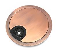 PRIOstahl Pasacables para salida de cables, cubierta de cables, organizador de cables, 1 pieza con cierre de goma, diámetro de 90 mm, superficie: cobre cepillado (óptica) para escritorios de metal