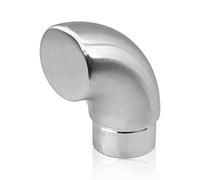 PRIOstahl Pasamanos de arco final x 1 pieza de 42,4 mm 90 grados para pegar y pegar, arco, terminación de tubo, tapa para tubo redondo, construcción de barandillas de acero inoxidable V2A