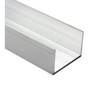 PRIOstahl Perfil en U de Aluminio Perfil de Riel Perfil de Terminación de Acero - 1 Pieza - Tamaño: 60 x 40 x 3 mm - Longitud: 2000 mm Soldable para Construcción Creativa Sólida y Robusta de Aluminio