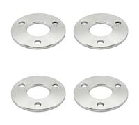 PRIOstahl Placa de anclaje redonda con 3 orificios x 4 unidades, tamaño: 85 mm x 6 mm como fijación para tubo redondo de 42,4 mm de diámetro, barandilla, acero inoxidable V2A