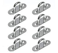 PRIOstahl Placa de mástil ovalada con perchas, ganchos de fijación, ganchos de techo, 81 mm x 25 mm x 8 unidades, placa con ojales para fijación de sillones colgantes, red de heno, barco, saco de
