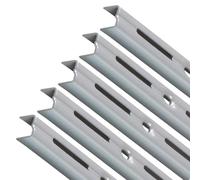 PRIOstahl Rieles de pared para soportes de estanterías - 5 x rieles | 1 fila | Longitud: 1000 mm | Plata | Soporte de pared para montaje flexible de sistemas de estanterías de acero