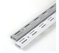 priostahl® rieles de pared para soportes para estantes | 2 x rieles | 2 filas de | Blanco | Estantería Soporte de pared Estantería 11053 ángulo