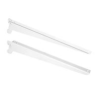 PriOstahl - Soporte para estantes (2 unidades) 330 mm, color blanco para rieles, estante, estante, pared maciza, acero