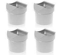 PRIOstahl Soporte para pasamanos, adaptador de tubo, 4 unidades de 42,4 mm de diámetro con orificio central: 8,5 mm, adaptador cuadrado - Soporte para tubo redondo poste de acero inoxidable V2A