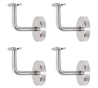 PRIOstahl Soporte para pasamanos de pared, soporte para pasamanos, soporte para tubos, 4 soportes para pasamanos en la pared, fijación de 3 orificios con roseta de 42,4 mm de diámetro, para tubo