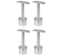 PRIOstahl Soporte para pasamanos para tubos, soporte para pasamanos, soporte para tubos, 4 soportes para pasamanos fijos con placa de atornillado de 42,4 mm de diámetro, para tubo redondo, pasamanos