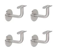 PRIOstahl Soporte para pasamanos, soporte de pared, soporte para pasamanos, 4 soportes para pasamanos en tubo redondo de 42,4 mm de diámetro para atornillar, plano en la pared para tornillos de bastón