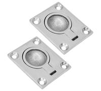 PRIOstahl Tirador de escotilla de entrada retráctil para muebles, tirador de suelo, 2 unidades, tamaño: 48 x 39 mm, para barcos, marina, puertas correderas, cajones, yates, escotillas de suelo, acero
