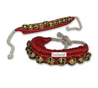 Prisha india Artesanía ® Kathak (16 No. Ghungroo Ghungroo) (1) una línea grandes campanas par Ghungroo bailando la danza clásica india artesanal Accesorios Bharatnatyam, Odissi, Kuchipudi Ghungru pad rojo