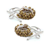 Prisha India Craft® Kathak Ghungroo Pair, (25 + 25) (16 no. Ghungroo) grandes campanas mejor calidad atada con cordón de algodón indio clásica bailarines tobillera instrumento musical