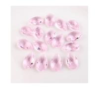Prisma de araña de cristal, atrapasueños, 20 piezas dijes de un solo orificio colgantes lágrima cristal verde 13X22MM cuentas gota vidrio for hecho a mano(Pink)