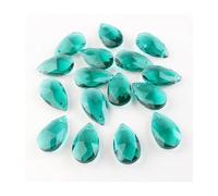 Prisma de araña de cristal, atrapasueños, 20 piezas dijes de un solo orificio colgantes lágrima cristal verde 13X22MM cuentas gota vidrio for hechos a mano(Hole Green)