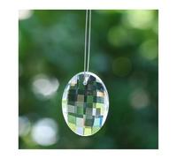 Prisma de araña de cristal, atrapasueños, Accesorio decorativo colgante de cristal transparente(38mm-Oval)