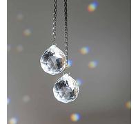 Prisma de bola de cristal transparente de 30mm, 1 unidad, 30*35mm, atrapasol, fabricante de colgantes de arcoíris, prisma de cristal colgante, colgante de Prisma de cuentas de iluminación