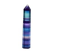 Prisma hexagonal de cristal de fluorita de color natural - Adorno de piedra preciosa de una sola punta(8-9cm)