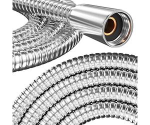 Prisma - manguera de ducha 125cm de acero inoxidable con protección doble contra rotación. flexible ducha inox 1m fabricada en Alemania. Conexión universal rosca de 1/2 pulgadas