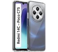 PRISMA ONLINE - Funda para Xiaomi Redmi 14C / Poco C75, Carcasa Reforzada Antigolpes Transparente, Silicona con Esquinas Rigida Dura, A Prueba de Golpes Case 14C 2024 6.88"