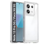 PRISMA ONLINE Funda para Xiaomi Redmi Note 13 Pro 5G / Xiaomi Poco X6 5G Reforzada Antigolpes Compatible Silicona Transparente Carcasa Rigida Dura A Prueba de Golpes Case Anti-Shock 6.67" 2024