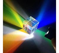 Prisma óptico de Cubo de Ciencia, Prisma hexaédrico for fotografía, decoración del hogar, Prisma de Cristal, 1 ud.(Black)