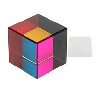 Prisma óptico de Cubo de Color, Cubo de Vidrio de 6 Caras Que refracta la luz, Ideal para decoración del hogar y como Juguete Educativo de física; CREA Patrones de arcoíris con la (40mm)