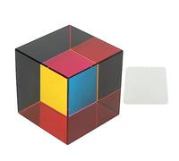 Prisma óptico de Cubo de Color, Juguete de refracción de la luz en Vidrio, Cubo de Vidrio óptico de Alta claridad de 6 Caras para educación en física, decoración del hogar y (50mm)