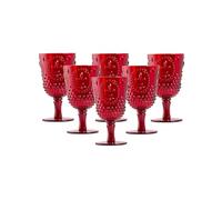 PRISMA - PACK 6 UNIDADES COPA 450 ML. MOD. FLOR DE LIS COLOR ROJO. Copa de policarbonato, reutilizable, libre de BPA, 450 ml de capacid
