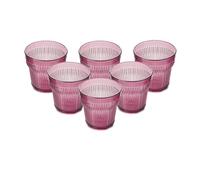 PRISMA - PACK 6 UNIDADES VASO 300 ML. MOD. EMPIRE STATE COLOR ROSA PALO. Vaso de policarbonato tamaño mediano, reutilizable, libre de BPA