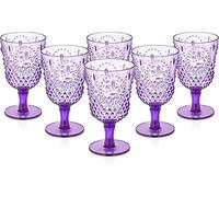 PRISMA - Pack De 6 Copas. 450 ML. COLOR MORADO. Copa de policarbonato, reutilizable, libre de BPA, 450 ml de capacidad