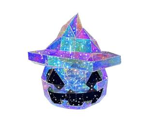 Prismatic Iridescent Pumpkin, Prismatic LED Pumpkin Lights, Halloween Ornament Lamp, Pumpkin Candy Box, Home Party Scene Layout Decoration, Haunted House Decoration, LED Pumpkin Lights for Halloween