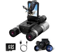 Prismáticos con cámara y visión nocturna - Prismáticos digitales de 12 x 42 pulgadas con pantalla IPS de 2.4 pulgadas, 7 modos IR para 200-300 m en oscuridad, para adultos observación de aves, caza