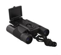 Prismáticos de 10 x 25 con integración de cámara, monitor LCD de 2 pulgadas para capturar y gestionar datos visuales en entornos al aire libre (negro)