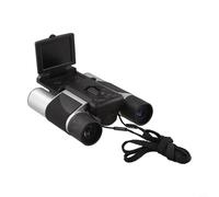 Prismáticos de 10 x 25 con integración de cámara, monitor LCD de 2 pulgadas para capturar y gestionar datos visuales en entornos al aire libre (plateado)