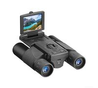 Prismáticos de 12 x 32 pulgadas con cámara de 5 MP y pantalla LCD de 2 pulgadas para grabación de video 1080P, alcance portátil al aire libre para observación de aves, deportes, viajes (negro)