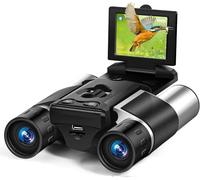 Prismáticos de 2 pulgadas con cámara integrada para adultos, zoom óptico de 10x, zoom digital de 8X, cámara de 40 MP, videos de 2.5 K, prismáticos digitales para observación de aves, deportes