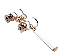 Prismáticos de 4 colores para teatro de ópera, carreras de caballos, 3 x 25 pulgadas, con asa/kit de accesorios, telescopio, para observación de aves (blanco)