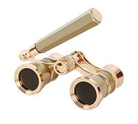 Prismáticos de 4 colores para teatro de ópera, carreras de caballos, 3 x 25 pulgadas, con asa/kit de accesorios, telescopio, prismáticos para observación de aves (dorado)