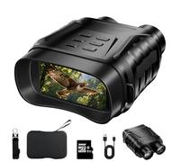 Prismáticos de visión nocturna infrarroja 4K para adultos, zoom digital 8X, pantalla TFT de 3 pulgadas, luz IR ajustable, tarjeta de 32 GB para fotos y videos, batería de larga duración, ideal para