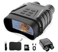 Prismáticos de visión nocturna, resolución 4K, zoom digital 8x, alcance oscuro de 400 metros, gafas de visión nocturna infrarrojas, tarjeta de memoria de 64 GB, para camping, caza y senderismo