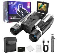 Prismáticos digitales de 12 x 32 pulgadas para adultos, prismáticos digitales con cámara fotográfica de 5 MP, pantalla LCD de 2 pulgadas con tarjeta micro SD de 32 GB para observación de aves, caza