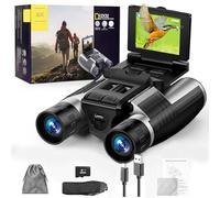 Prismáticos digitales LCD de 2.4 pulgadas con cámara, 12 x 32 pulgadas, para adultos, 48 MP, 2.5 K, videos HD para observación de aves, conciertos y aventuras al aire libre, 16 GB