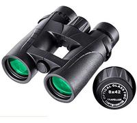 Prismáticos impermeables de 8 x 42 pulgadas para adultos, telescopio ligero con revestimiento verde FMC de gran angular para caza, observación de estrellas, deportes y viajes