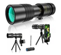 Prismáticos monoculares Profesionales portátiles de Largo Alcance con Zoom 10-300X y potentes binoculares Metal for Caza(Set)