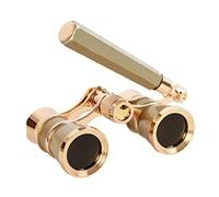 Prismáticos vintage para adultos, 3 x 25, prismáticos con mango, binoculares vintage, telescopios, eventos deportivos y conciertos, observación de conciertos, prismáticos antiguos, dorados